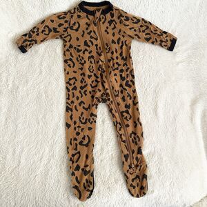 Kyte Baby 0-3 Month Infant Girls Cheetah Leopard Zip Sleeper Pajamas Bamboo